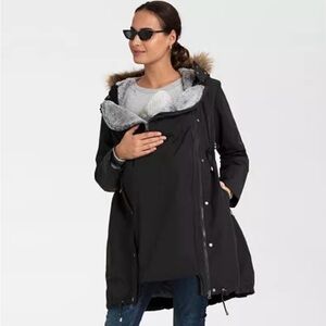Seraphine Women’s 3 in 1 Winter Maternity Jacket with baby wearing attachment